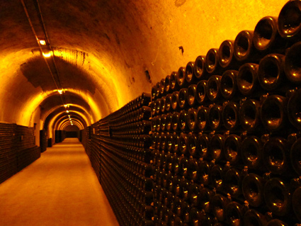 Aisles of Magnums of Ruinart Champagne